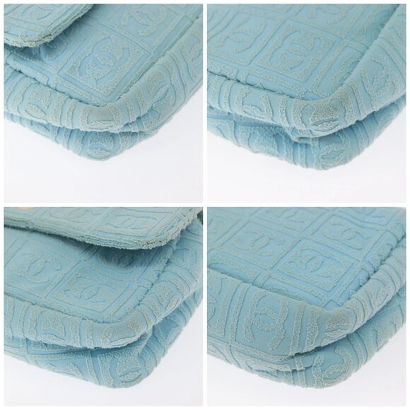 CHANEL Plastic Chain Shoulder Bag Pile Light Blue Silver CC Auth 158681V - Picture 16 of 16